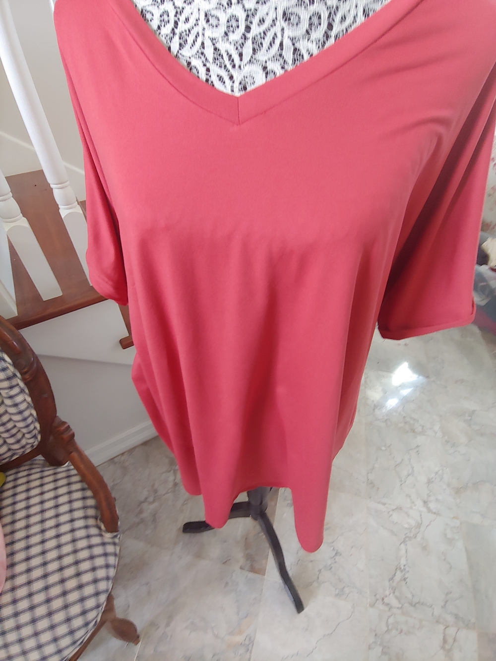 Women's V-Neck Short Sleeve Tee - Dusty Rose
